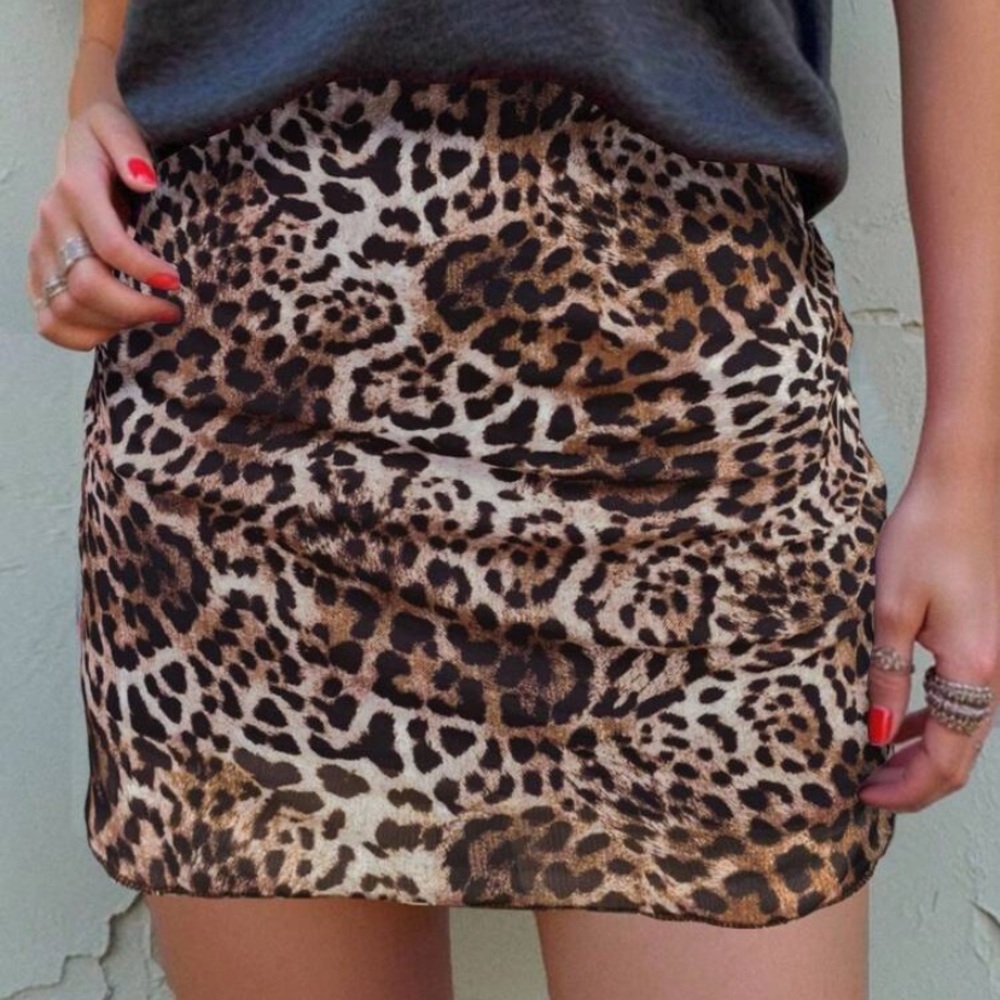 Dream Leopard Print Mini Skirt